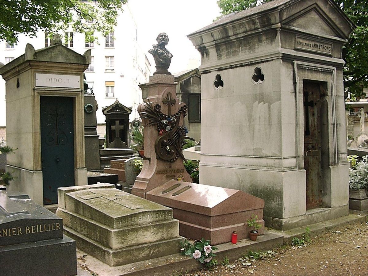 Кладбище на Монмартре в Париже