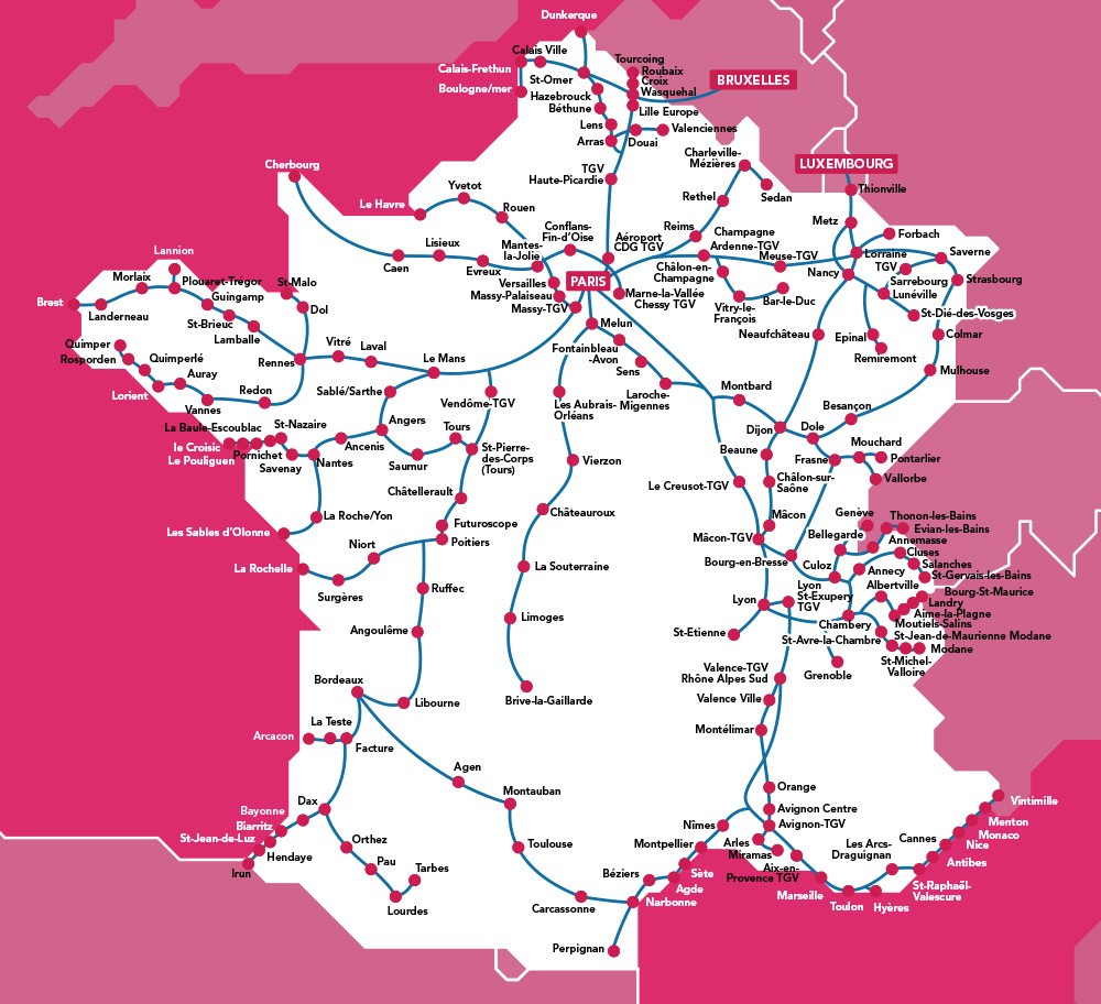 Маршруты поездов TGV (Франция)