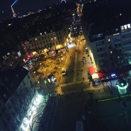 Ночной Париж с смотровой площадки Жоржа Помпиду