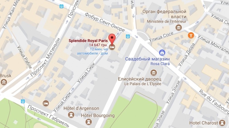 Отель Splendide Royal Paris на карте Парижа