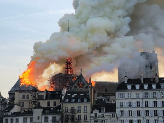 Пожар в Соборе Парижской Богоматери: видео и фото