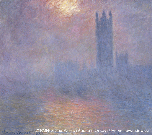 Лондон, здание парламента. Солнце сквозь туман (1904 г.)
